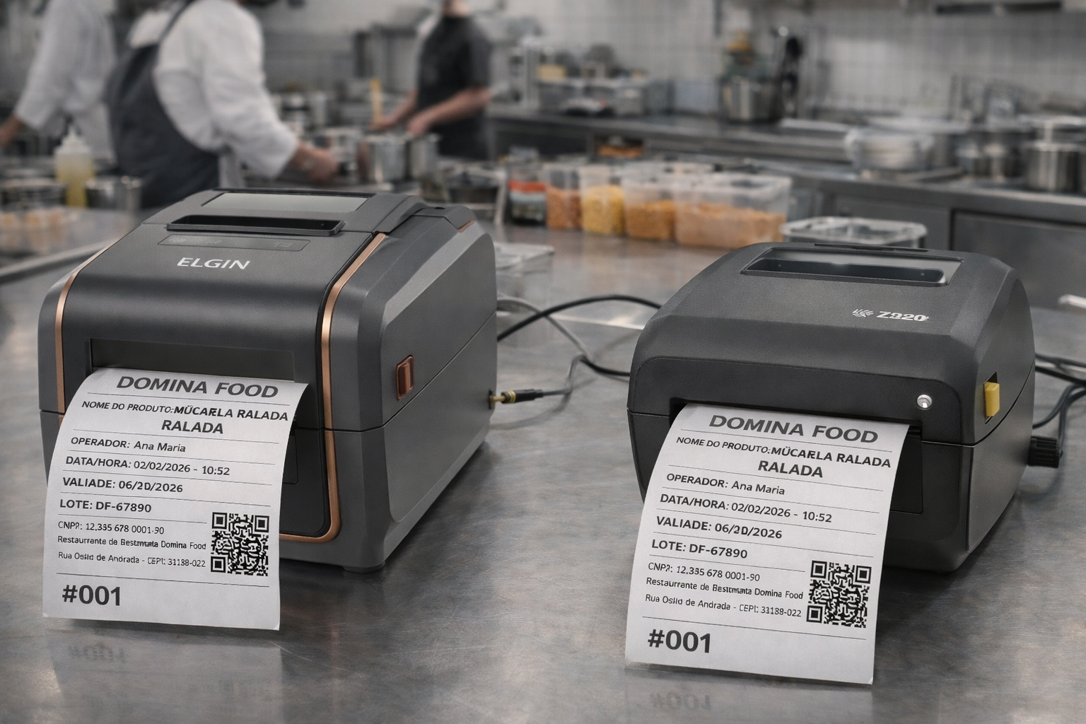 Impressão de etiquetas na cozinha